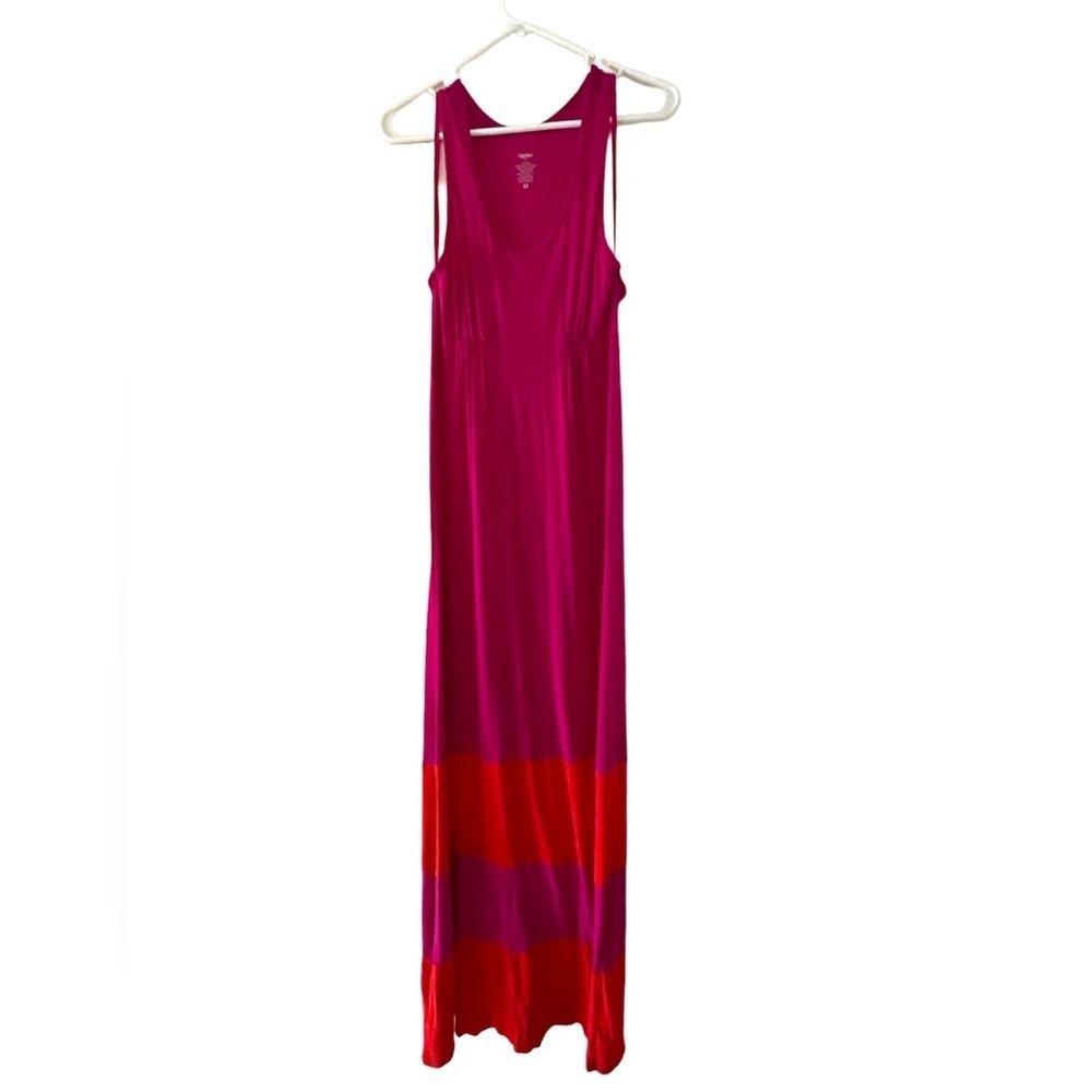 Mossimo Women's Fushia & Bright Orange Sleeveless Maxi Dress Size M - Picture 2 of 5